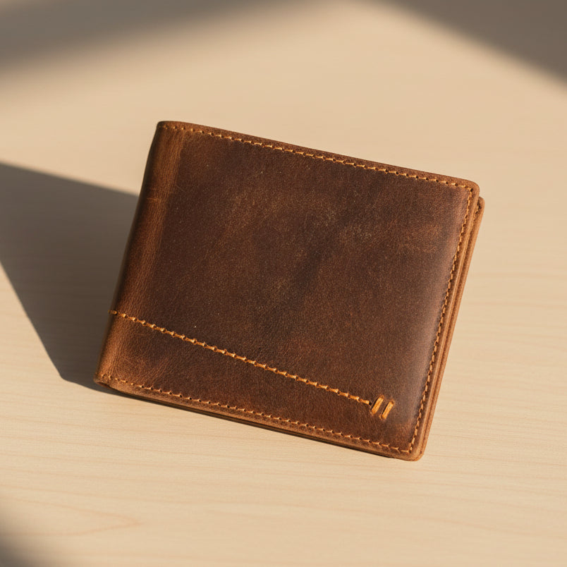 Greenwood Leather Men's Bifold Wallet. Premium RFID Protection Wallet with Flip ID Window - Boutique of Leathers/Open Road