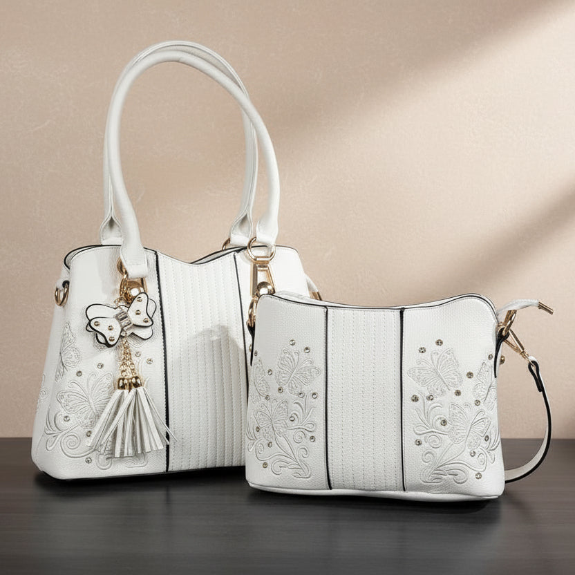 Temptation Italy Small Butterfly Crossbody Bag. Faux Leather Handbag with Removable Straps - Boutique of Leathers/Open Road