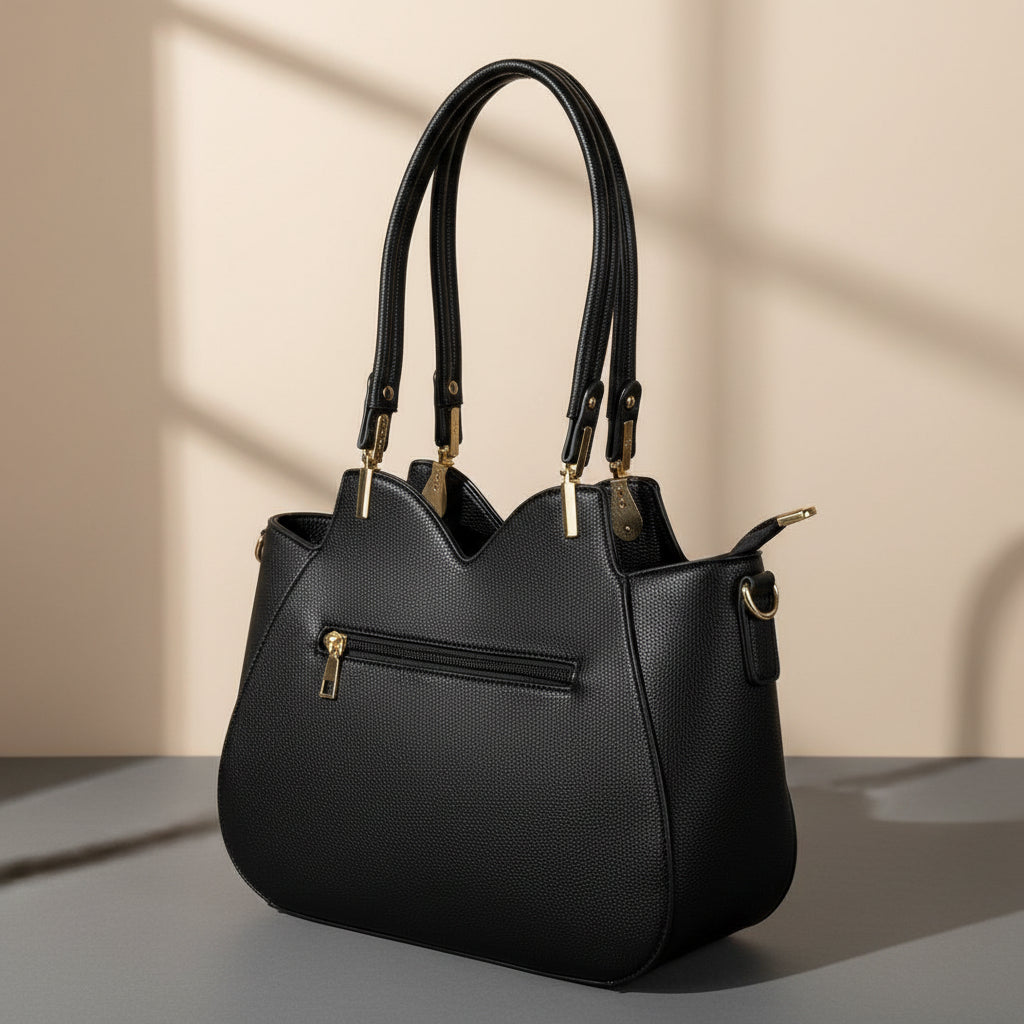 Temptation Italy Faux Leather Shoulder Bag. Floral & Dragonfly Embossed Handbag with Studded Braided Detail - Boutique of Leathers/Open Road