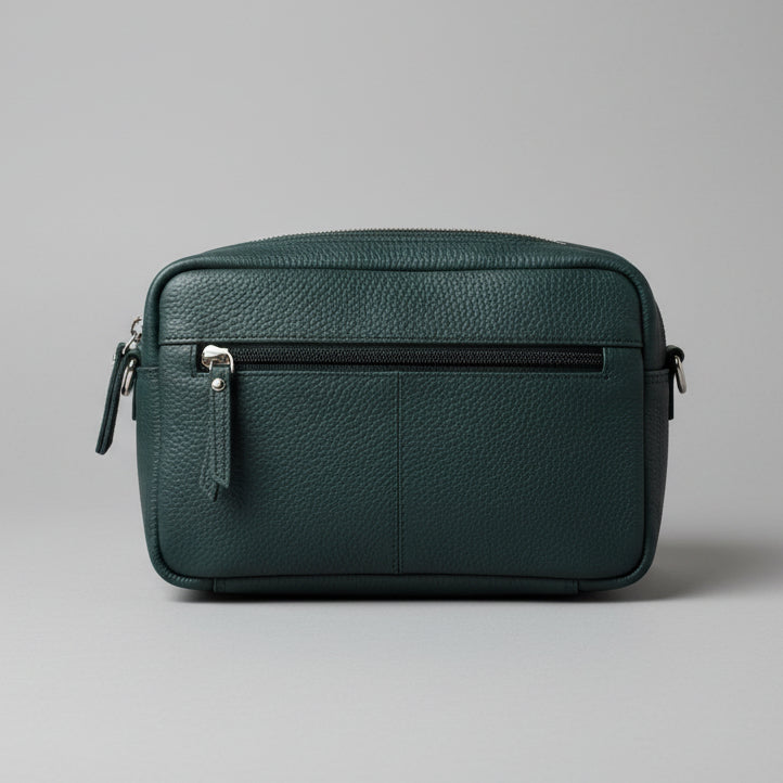 Greenwood Leather Mini Crossbody Bag. Premium Full-Grain Pebbled Leather Handbag