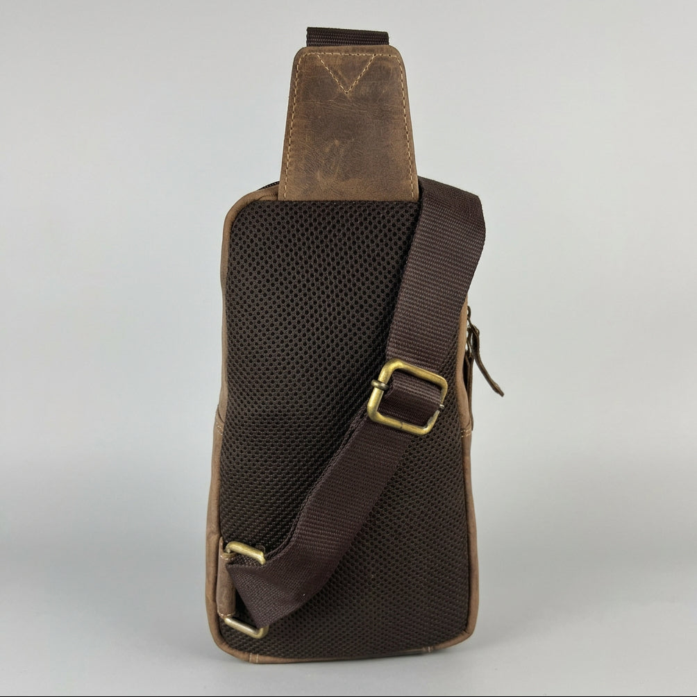 Premium Leather Sling Bag | Crossbody Backpack & Travel Messenger