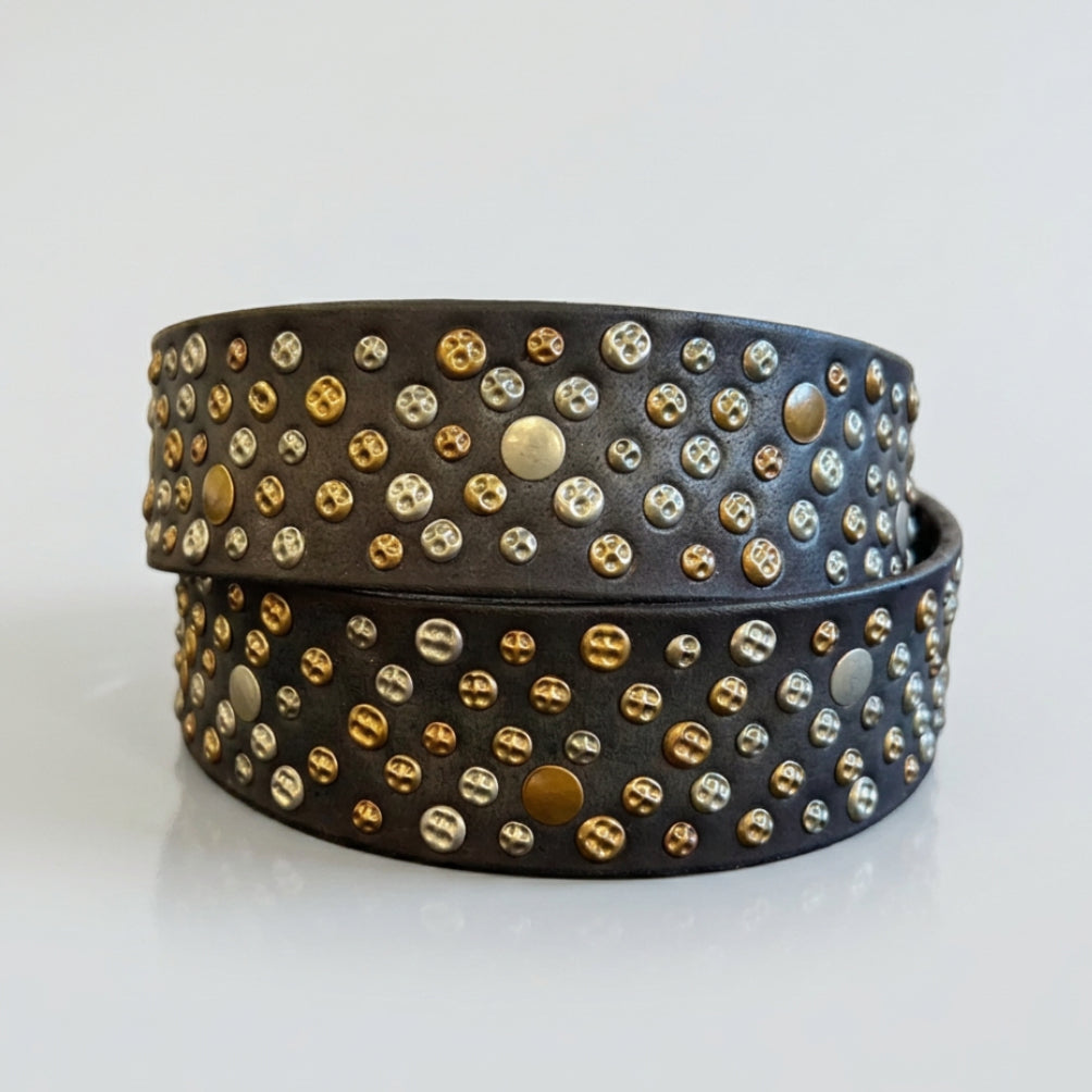 Women's Full Grain Leather Belt with Studs and Oval Buckle Women's Belts Boutique of Leathers/Open Road