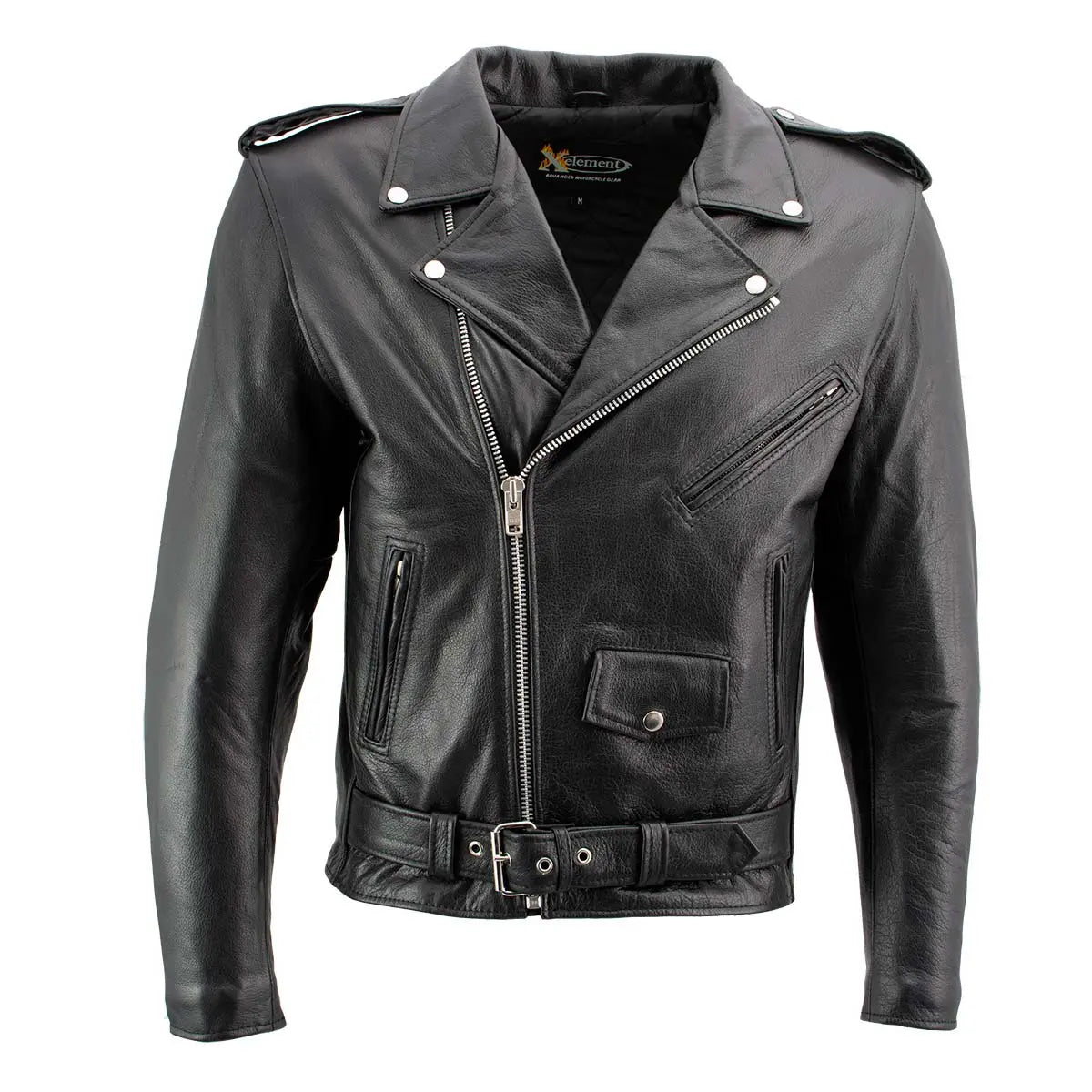 X Element Men's Leather Motorcycle Jacket - Boutique of Leathers/Open