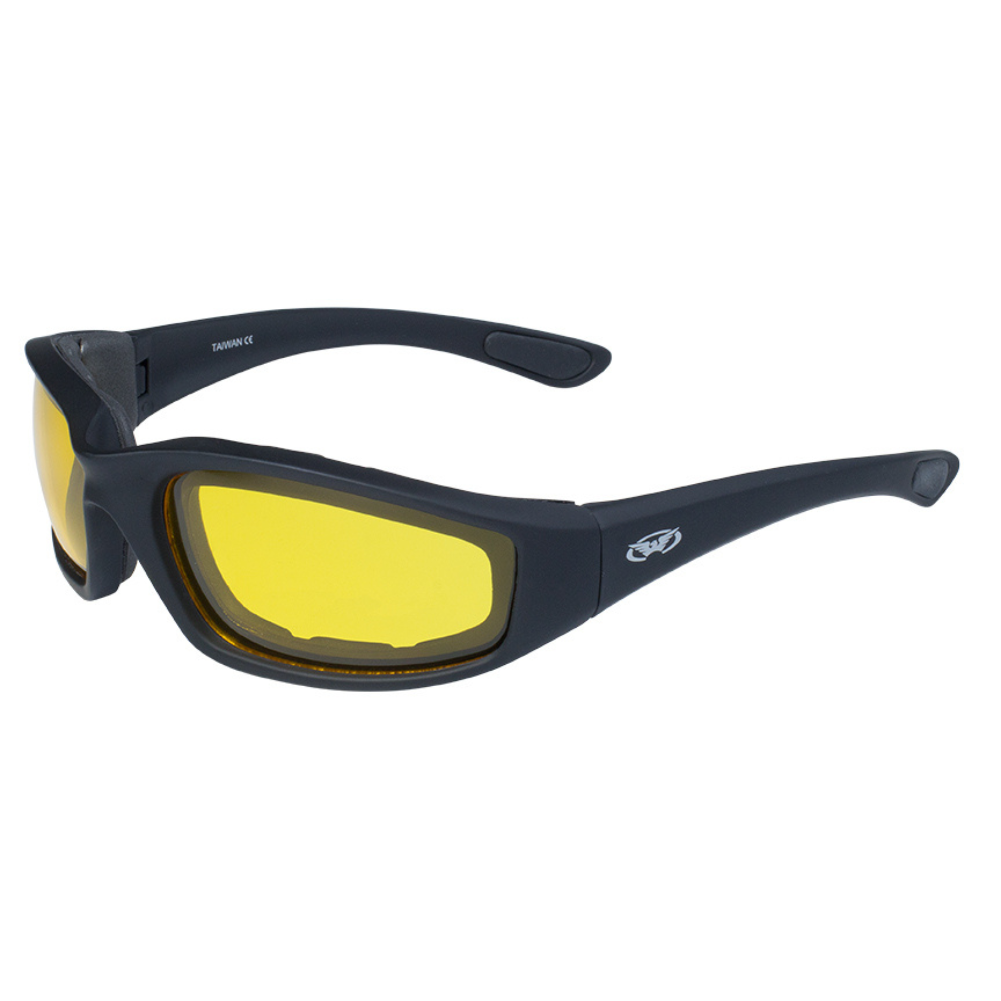 Global Vision Kickback Padded Motorcycle Sunglasses. Matte Black Soft-Touch Riding Glasses