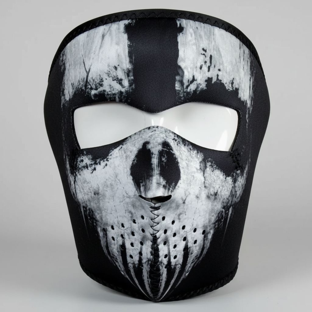 ZANheadgear Full Face Black Skull Neoprene Half Mask - Boutique of Leathers/Open Road