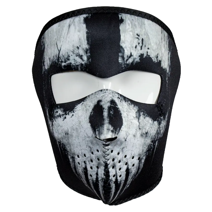 ZANheadgear Full Face Black Skull Neoprene Half Mask - Boutique of Leathers/Open Road