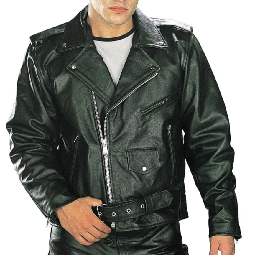 X Element Men's Leather Motorcycle Jacket