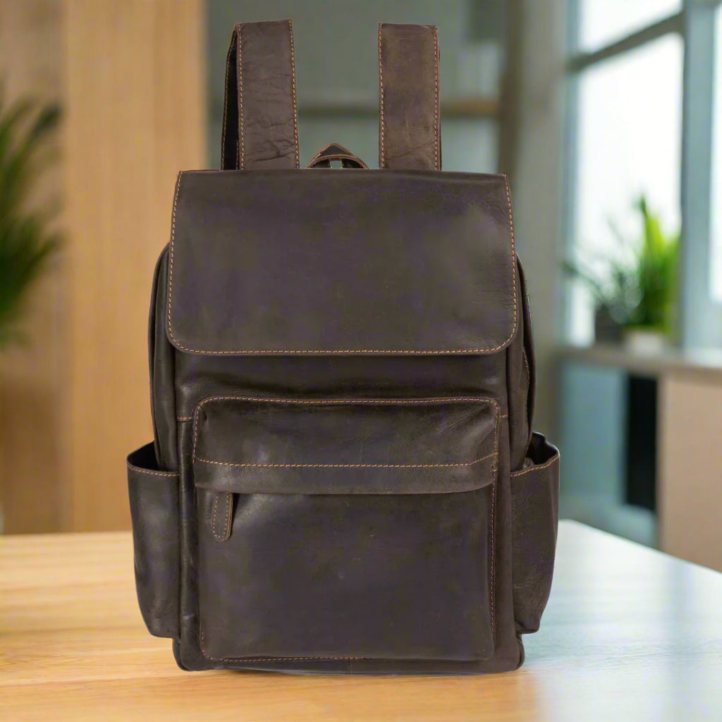 Greenwood Leather Vintage Laptop Backpack - Main Image