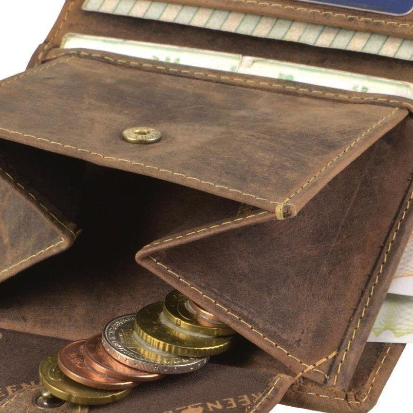 Greenburry Vintage Leather Horse Embossed Vertical Wallet with RFID