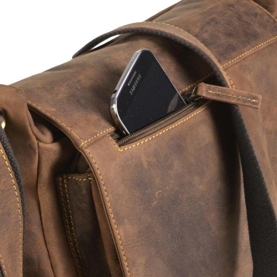 Greenburry Vintage Leather Messenger Bag. A4 Business Shoulder Bag
