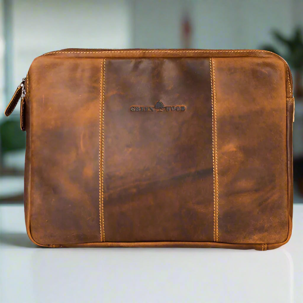 Greenwood Leather Laptop Sleeve for MacBook Pro/Air 13" - Boutique of Leathers/Open Road