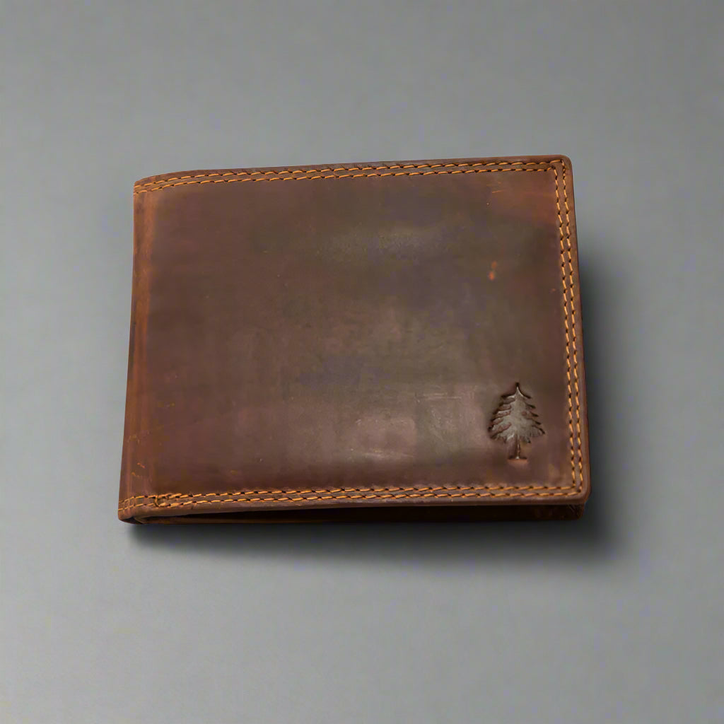 Greenwood Leather Men's Wallet. RFID-Blocking Oil Pull-Up Leather - Boutique of Leathers/Open Road