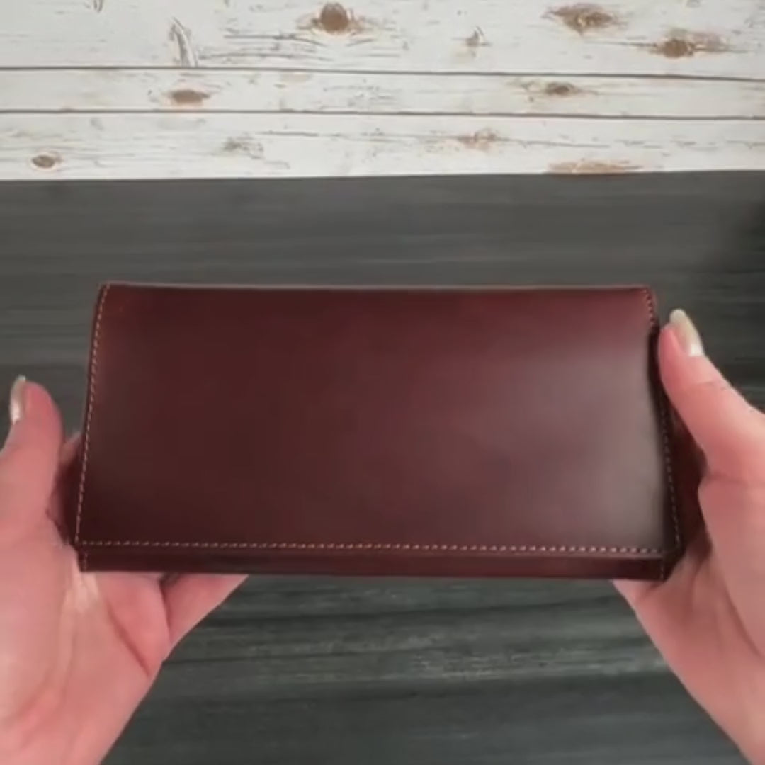 Women's Cow Leather Flap Wallet - Boutique of Leathers/Open Road