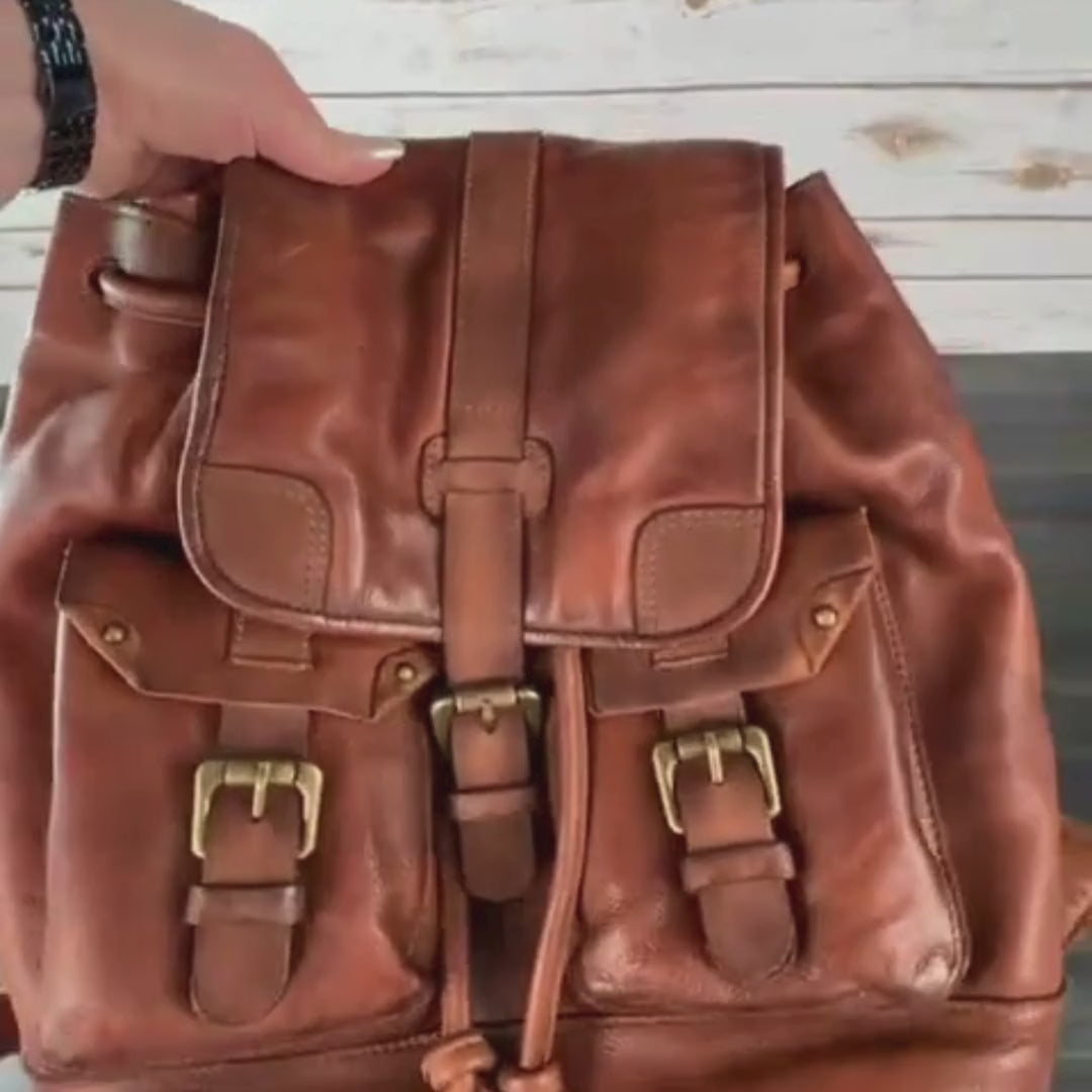 Leather Drawstring Backpack - Boutique of Leathers
