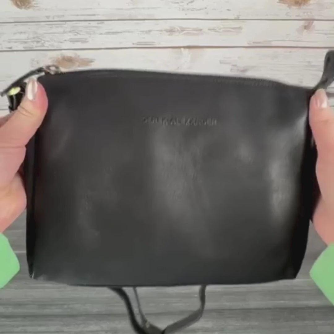 Derek Alexander Zip Top Leather Crossbody Bag - Boutique of