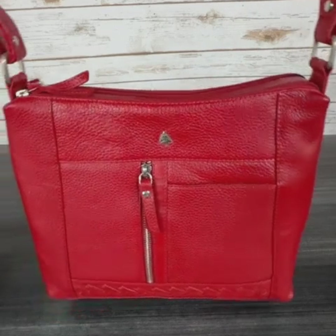 Greenwood Leather Elegant Crossbody Bag. Full-Grain Leather Shoulder