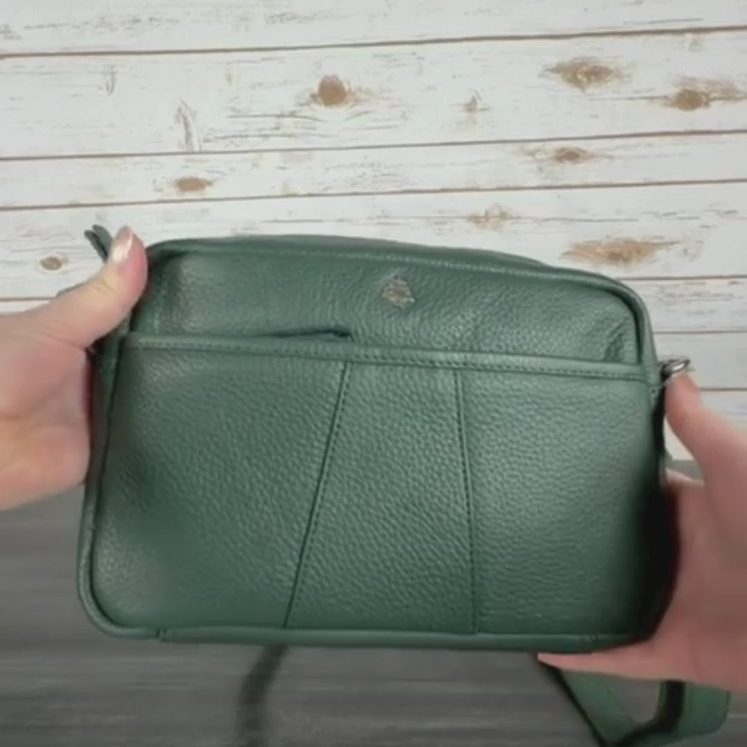 Greenwood Mini Crossbody Bag. Premium Full-Grain Pebbled