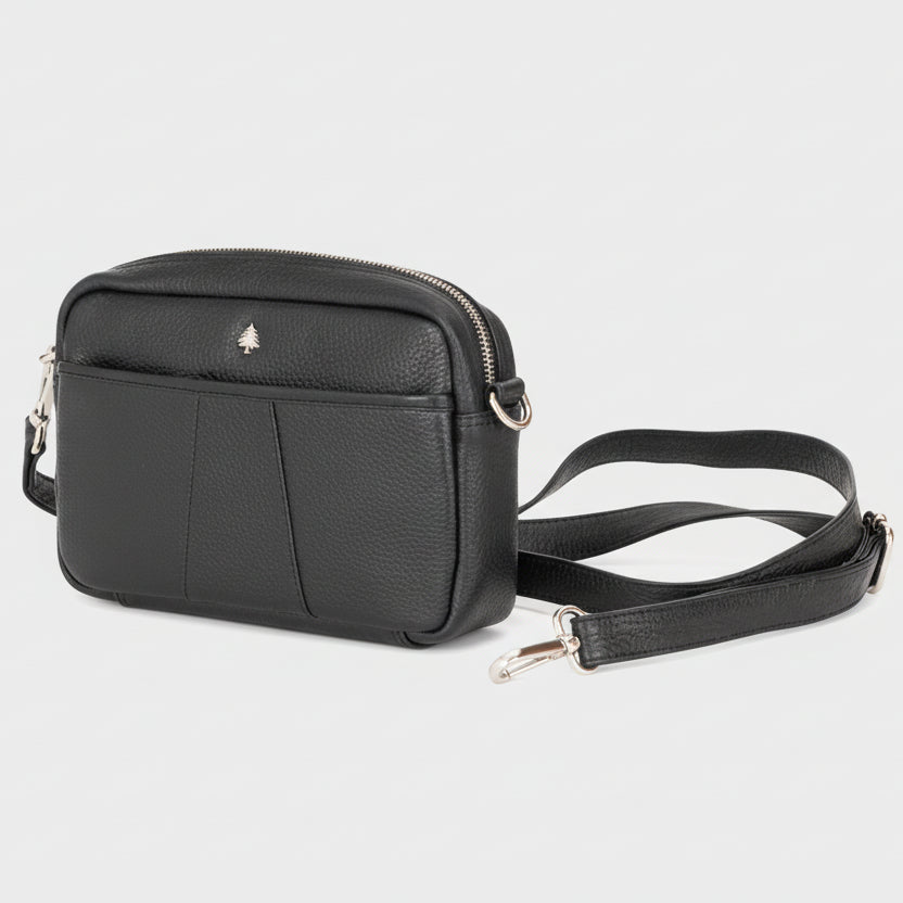 Greenwood Leather Mini Crossbody Bag. Premium Full-Grain Pebbled Leather Handbag - Boutique of Leathers/Open Road