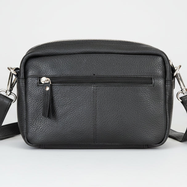 Greenwood Leather Mini Crossbody Bag. Premium Full-Grain Pebbled Leather Handbag - Boutique of Leathers/Open Road