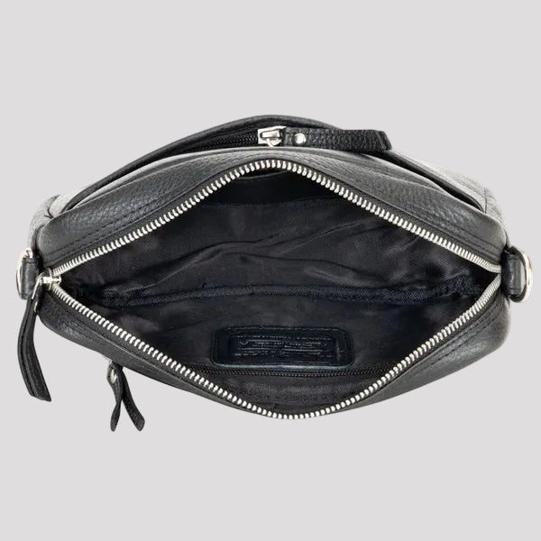 Greenwood Leather Mini Crossbody Bag. Premium Full-Grain Pebbled Leather Handbag - Boutique of Leathers/Open Road