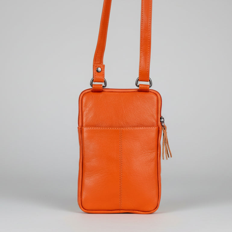 Greenwood Leather Compact Mini Crossbody. Slim Full-Grain Leather Phone Bag & Travel Organizer - Boutique of Leathers/Open Road