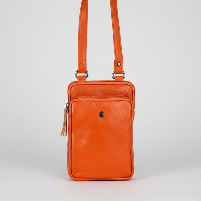 Greenwood Leather Compact Mini Crossbody. Slim Full-Grain Leather Phone Bag & Travel Organizer - Boutique of Leathers/Open Road