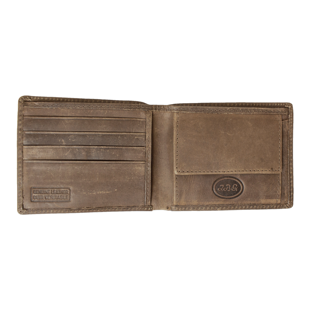 BOL Men's RFID Bifold Leather Wallet With Coin Pouch