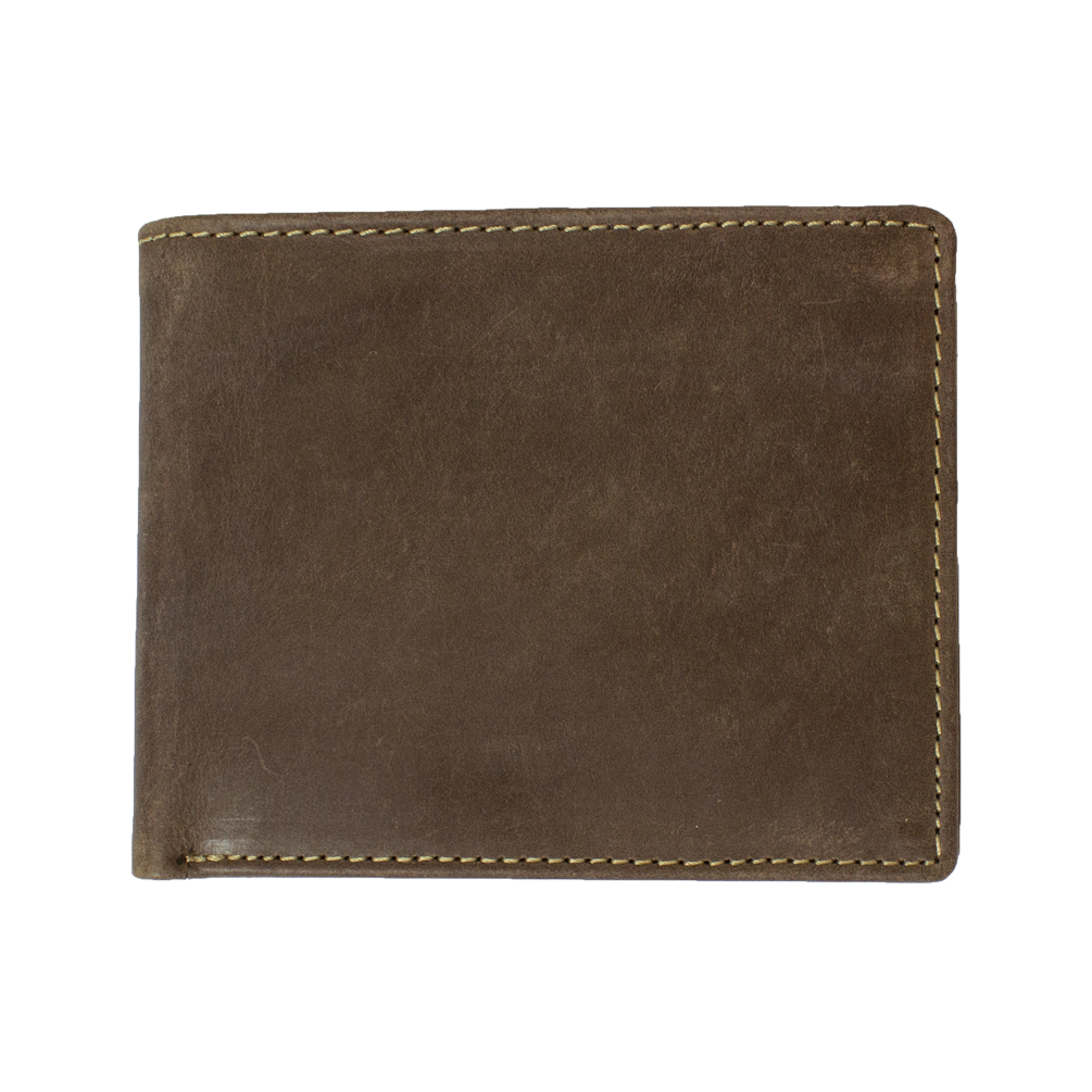 Men's RFID Bifold Leather Wallet With Coin Pouch