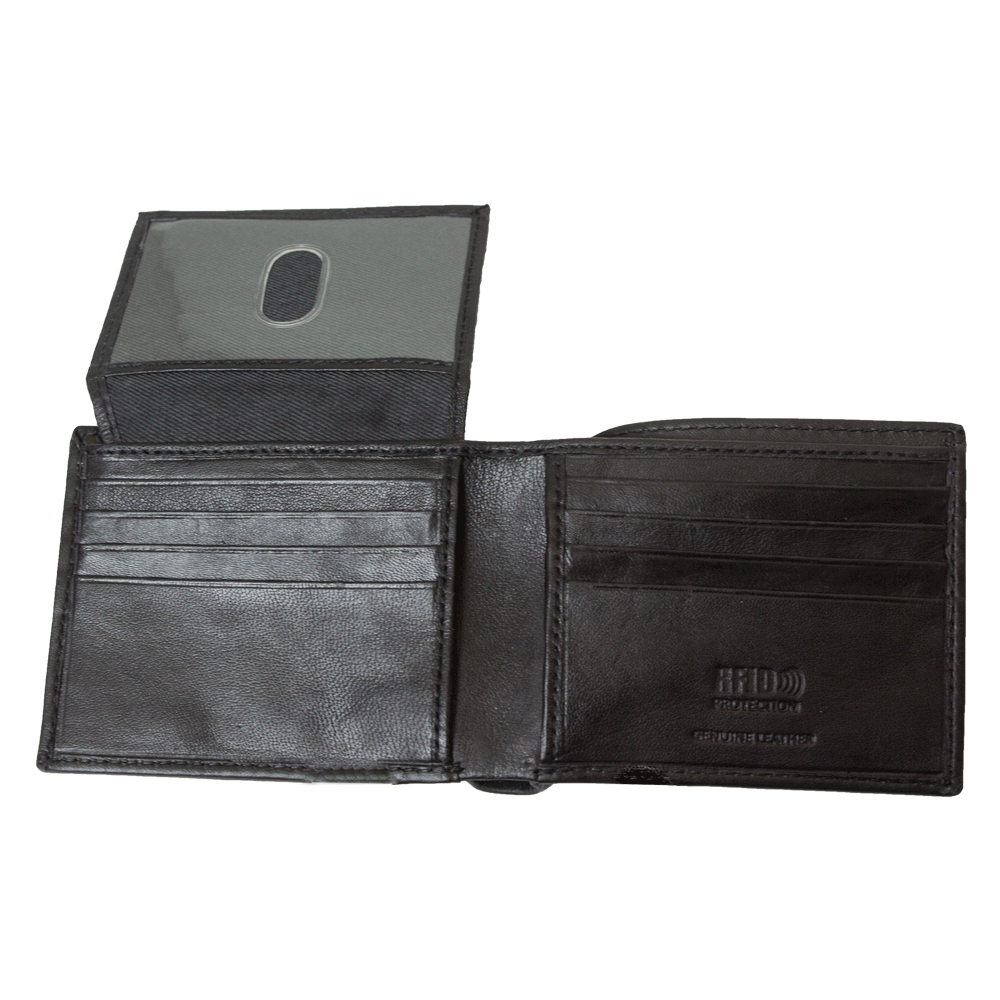 BOL Men's Trifold RFID Leather Wallet With Flip Up