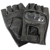 Men's Fingerless  Leather Motorcycle Gloves