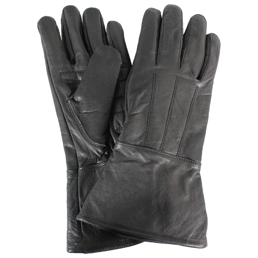 Men's Gauntlet Leather Motorcycle Gloves