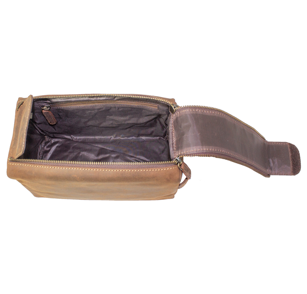 BOL Distressed Leather Toiletry Bag