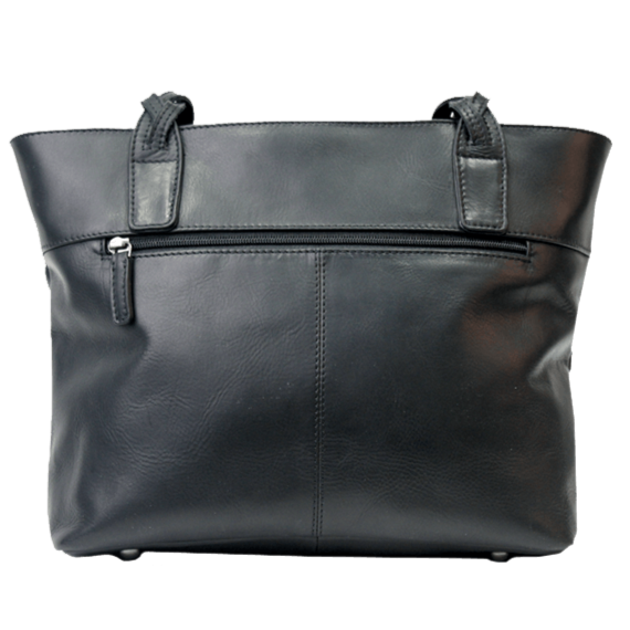 Rugged Earth Leather Handbag with Top Zipper