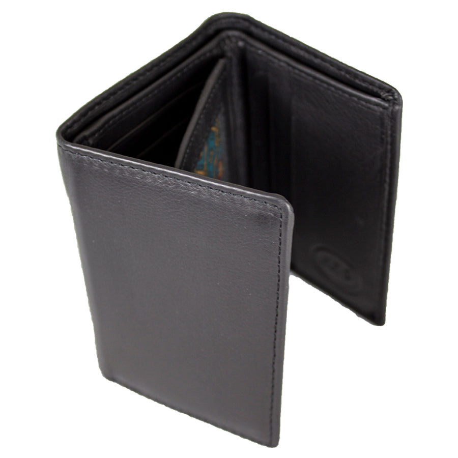 Men's Trifold Flip Up  Leather Wallet