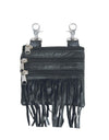 Three Pocket Leather Fringe Clip Bag