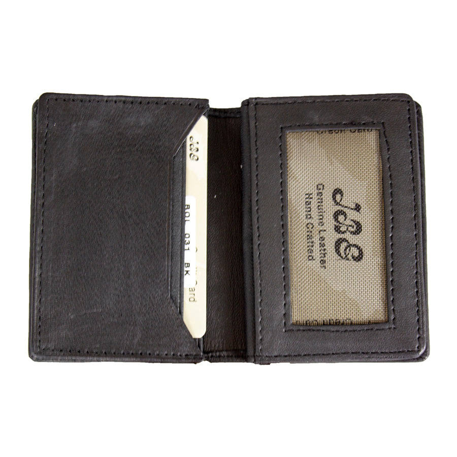 Distressed Leather Business Cardholder Wallet