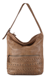 MET Cross Stitch Leather Hobo Bag