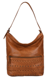 MET Cross Stitch Leather Hobo Bag