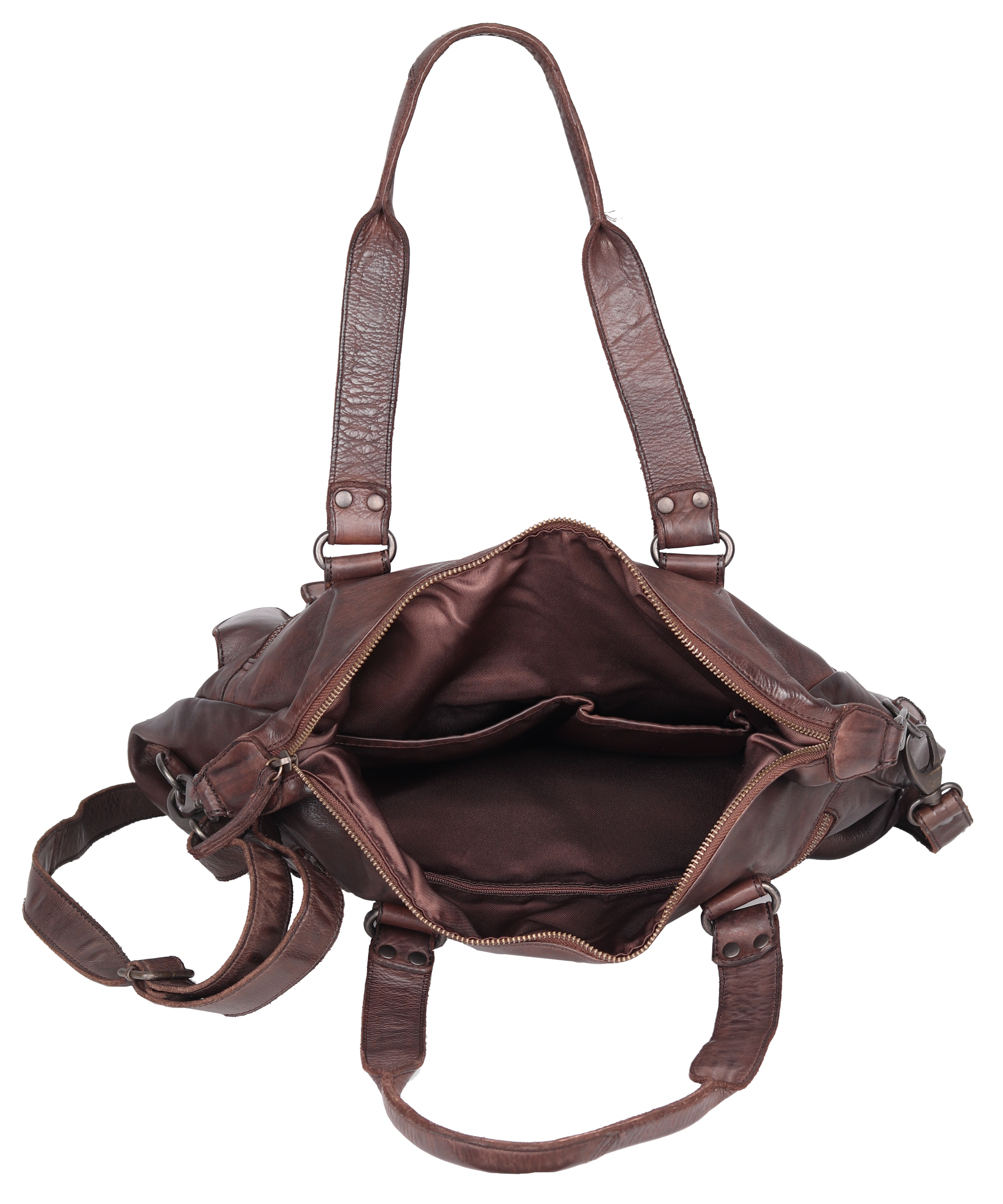 MET Crossbody Leather Bag Front Pouches