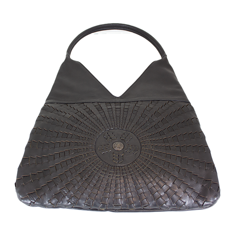 MET Leather Whip Stitch Large Handbag
