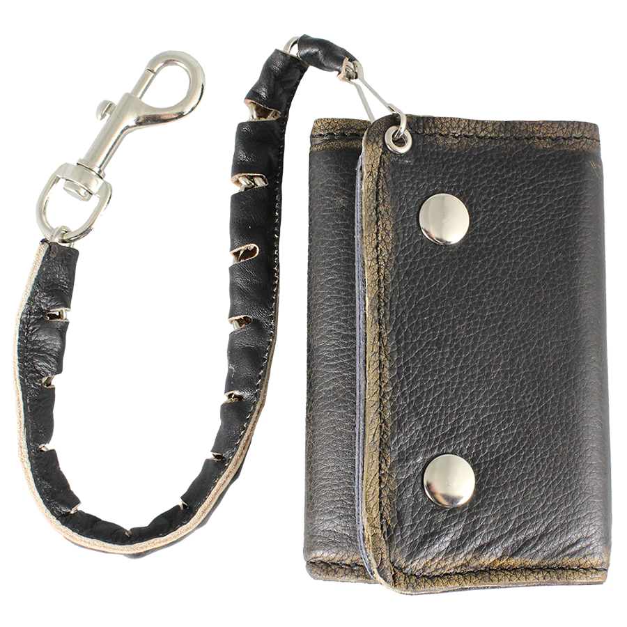 Men's Chrome Plated Chain Leather Wallet