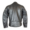 Men's Ribbed Padding Leather Motorcycle Jacket