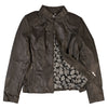 Women's Basket Weave Accent Leather Jacket