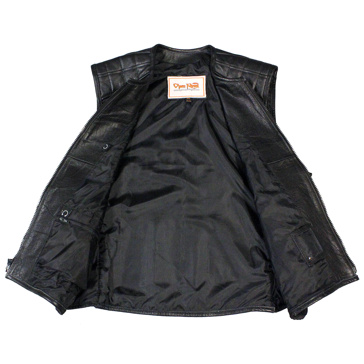 Men's Zip-Up Tactical Leather Vest
