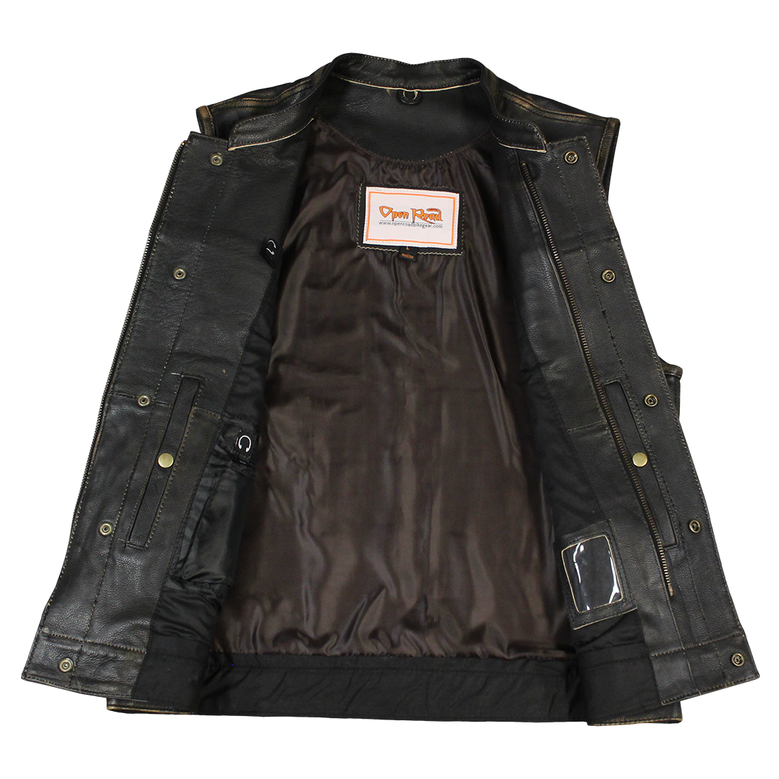 Men's Distressed Leather Club Vest