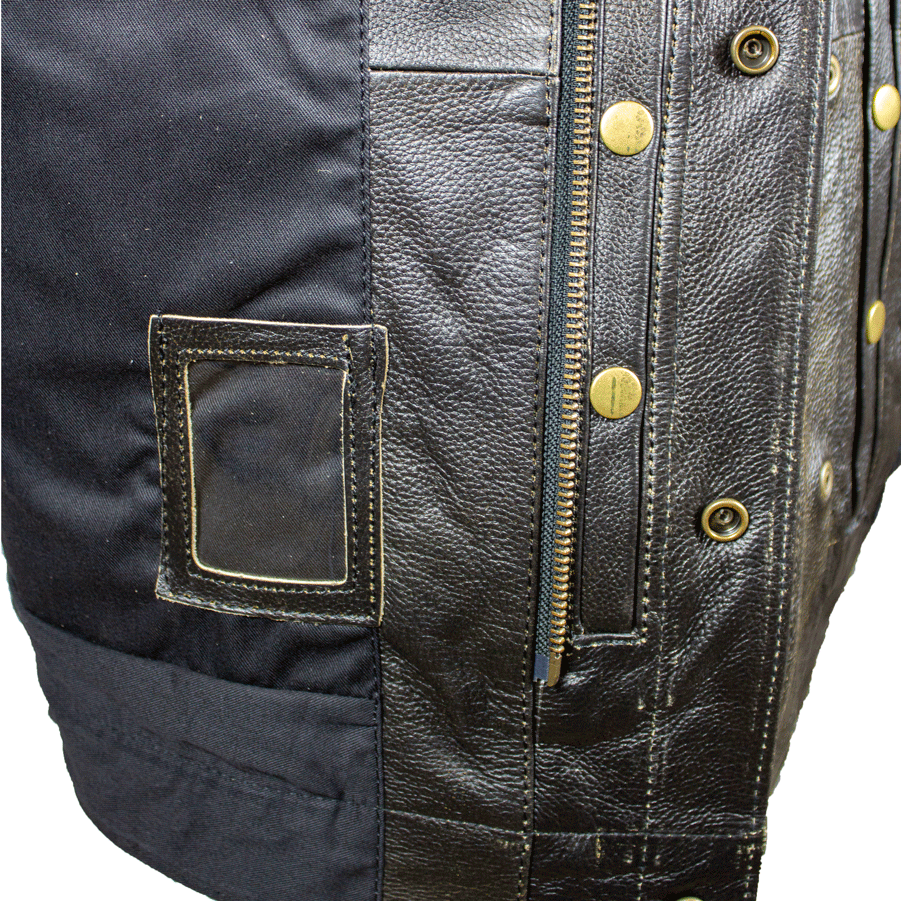 Open Road Men's Distressed Leather Club Vest