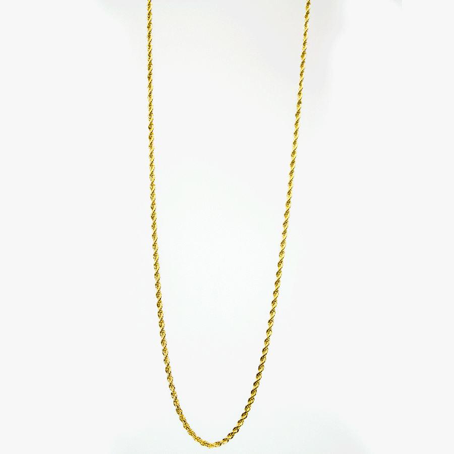 BOL Men's Twisted Gold Stainless Steel Chain Necklace