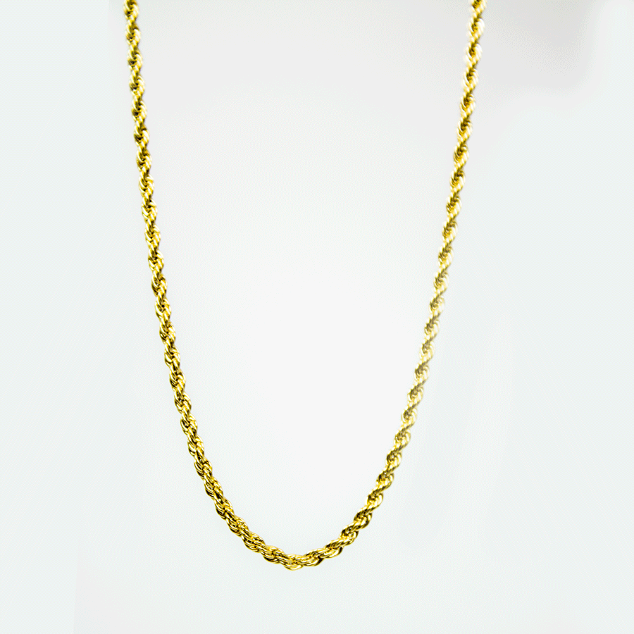 Twisted Gold Stainless Steel Chain Necklace 