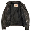 Women's Hooded Classic Leather Motorcycle Jacket