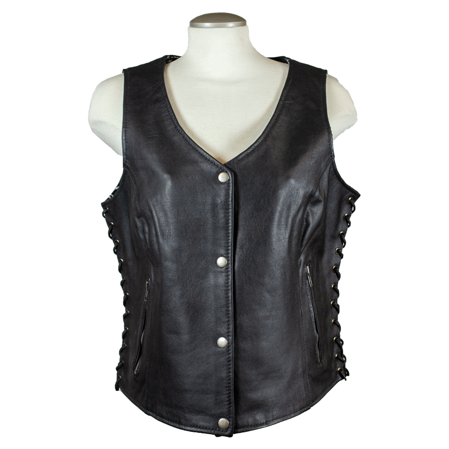 Open Road Women's Paisley Lined Leather Vest